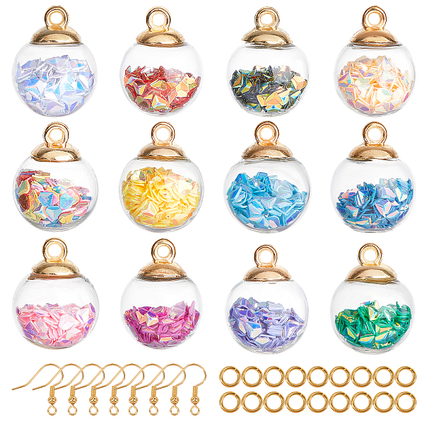 PandaHall DIY Globe Dangle Earring Making Kits, Including Transparent Glass Globe Pendants, Glitter Sequins inside, Brass Earring Hooks &..., Multicolor
PandaHall DIY Globe Dangle Earring Making Kits, Including Transparent Glass Globe Pendants, Glitter Sequins inside, Brass Earring Hooks &..., Multicolor