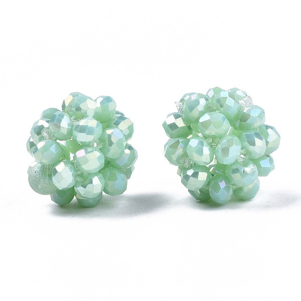 PandaHall Electroplate Opaque Glass Round Woven Beads, Cluster Beads, AB Color Plated, Faceted, Aquamarine, 12~13mm, Hole: 1.5mm, Beads..., Green 
PandaHall Electroplate Opaque Glass Round Woven Beads, Cluster Beads, AB Color Plated, Faceted, Aquamarine, 12~13mm, Hole: 1.5mm, Beads..., Green