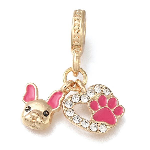 PandaHall Rack Plating Alloy Hot Pink Enamel European Dangle Charms, Dog & Paw Print Large Hole Pendants with Crystal Rhinestone, Golden..., Clear
PandaHall Rack Plating Alloy Hot Pink Enamel European Dangle Charms, Dog & Paw Print Large Hole Pendants with Crystal Rhinestone, Golden..., Clear
