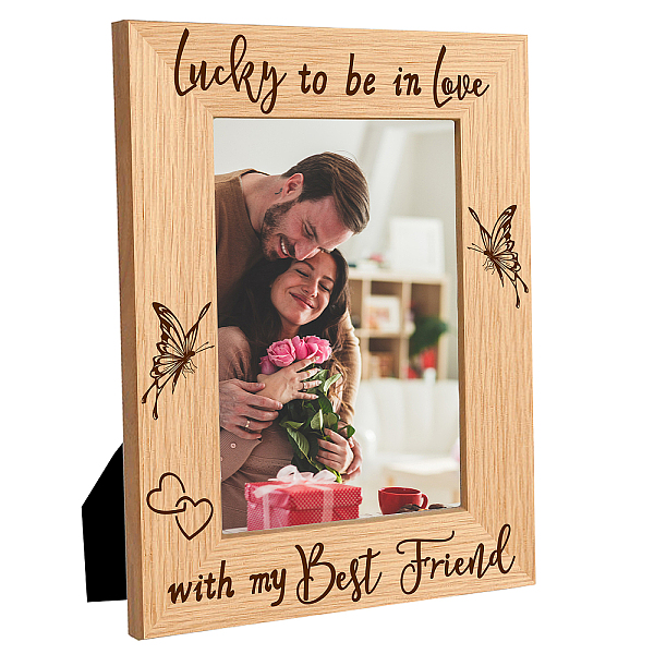 PandaHall Natural Wood Photo Frames, for Tabletop Display Photo Frame, Rectangle, Butterfly, 218x168mm, Inner Diameter: 142x90mm Wood...
PandaHall Natural Wood Photo Frames, for Tabletop Display Photo Frame, Rectangle, Butterfly, 218x168mm, Inner Diameter: 142x90mm Wood...
