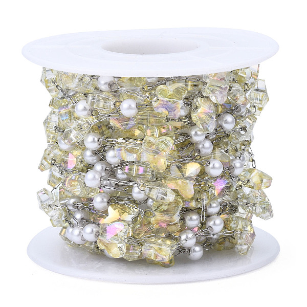 PandaHall Glass Butterfly & ABS Plastic Pearl Beaded Chains, with Stainless Steel Color Plated 316 Stainless Steel Paperclip Chains...
PandaHall Glass Butterfly & ABS Plastic Pearl Beaded Chains, with Stainless Steel Color Plated 316 Stainless Steel Paperclip Chains...
