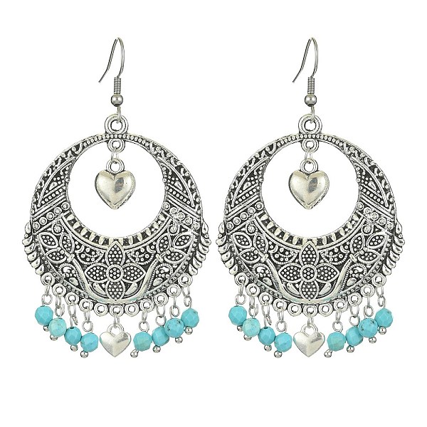 PandaHall Dyed Natural Howlite Beaded Chandelier Earrings, Alloy Flat Flat Round Earrings with 304 Stainless Steel Pins, Blue, 73.5x43mm...
PandaHall Dyed Natural Howlite Beaded Chandelier Earrings, Alloy Flat Flat Round Earrings with 304 Stainless Steel Pins, Blue, 73.5x43mm...