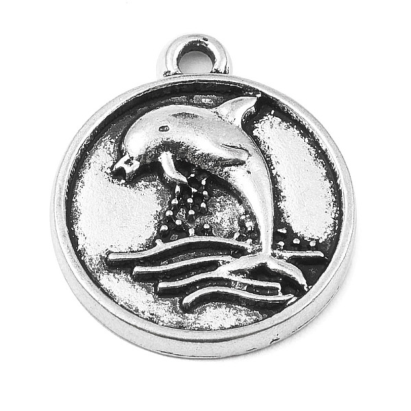 PandaHall DIY Alloy Pendants, Flat Round with Ocean Series, Dolphin, 20x17x2.5mm, Hole: 1.8mm Alloy Dolphin
PandaHall DIY Alloy Pendants, Flat Round with Ocean Series, Dolphin, 20x17x2.5mm, Hole: 1.8mm Alloy Dolphin