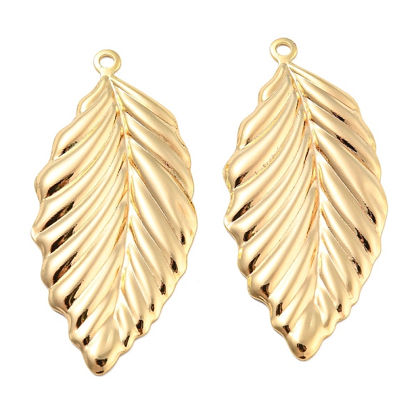PandaHall Brass Pendants, Leaf Charms, Real 18K Gold Plated, 45.5x21.5x2mm, Hole: 2mm Brass Leaf
PandaHall Brass Pendants, Leaf Charms, Real 18K Gold Plated, 45.5x21.5x2mm, Hole: 2mm Brass Leaf