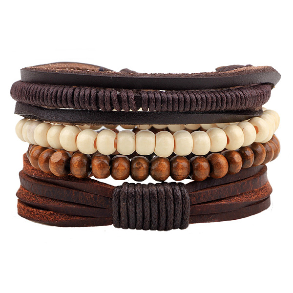 PandaHall Adjustable Braided Leather Cord Wooden Beaded Multi-strand Bracelets, Stackable Bracelets, 4 Strands/set, Colorful, 60mm...
PandaHall Adjustable Braided Leather Cord Wooden Beaded Multi-strand Bracelets, Stackable Bracelets, 4 Strands/set, Colorful, 60mm...