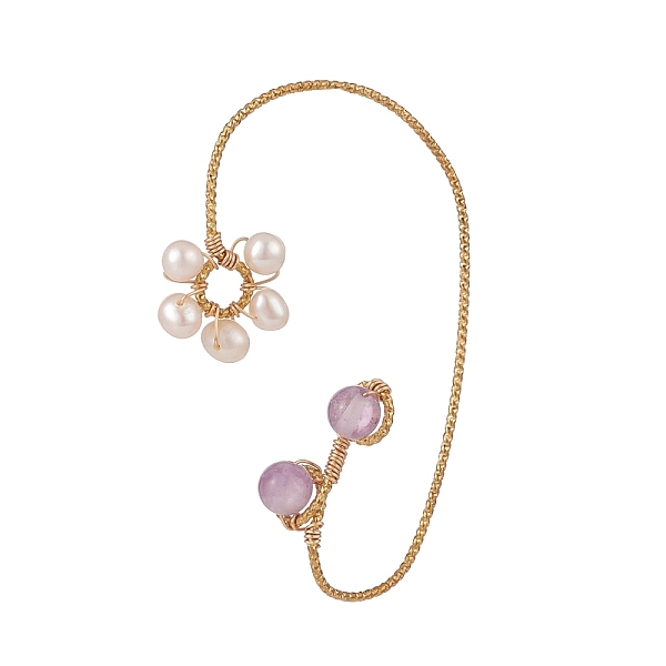PandaHall Natural Amethyst & Pearl Braided Flower Cuff Earrings, Gold Platd Brass Wire Wrap Climber Wrap Around Earrings for Non Piercing...
PandaHall Natural Amethyst & Pearl Braided Flower Cuff Earrings, Gold Platd Brass Wire Wrap Climber Wrap Around Earrings for Non Piercing...