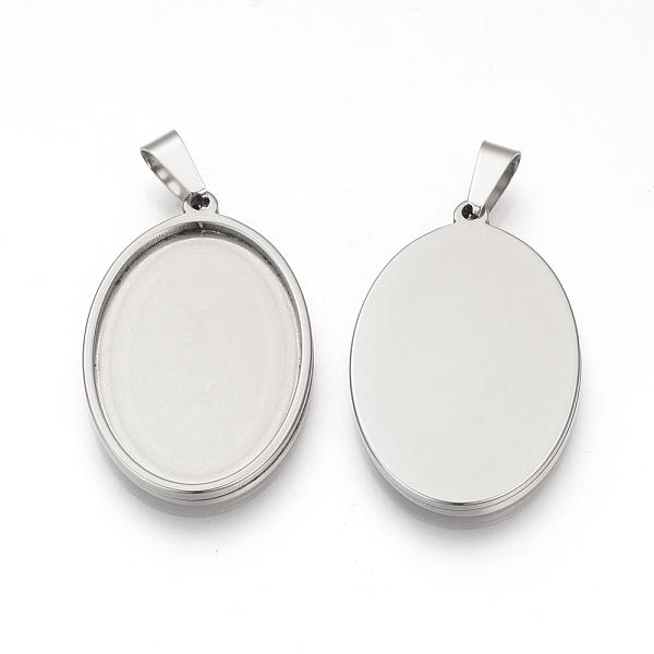 PandaHall 201 Stainless Steel Pendant Cabochon Settings, Oval, Stainless Steel Color, Tray: 39.5x30mm, 45x32.5x2mm, Hole: 8x4mm 201...
PandaHall 201 Stainless Steel Pendant Cabochon Settings, Oval, Stainless Steel Color, Tray: 39.5x30mm, 45x32.5x2mm, Hole: 8x4mm 201...