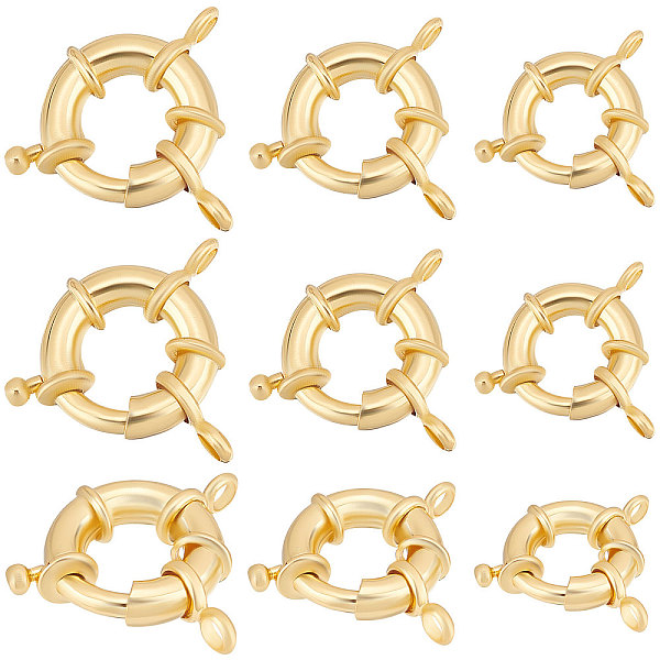 PandaHall Beebeecraft 9Pcs 3 Styles Rack Plating Brass Spring Clasps, Real 18K Gold Plated, 13~17x5~6mm, Hole: 2mm, 3pcs/style Brass
PandaHall Beebeecraft 9Pcs 3 Styles Rack Plating Brass Spring Clasps, Real 18K Gold Plated, 13~17x5~6mm, Hole: 2mm, 3pcs/style Brass