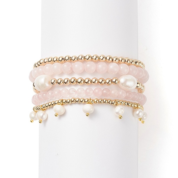 PandaHall 5Pcs 5 Style Natural Rose Quartz & Brass Beaded Stretch Bracelets Set, Natural Pearl Charms Stackable Bracelets for Women, Inner...
PandaHall 5Pcs 5 Style Natural Rose Quartz & Brass Beaded Stretch Bracelets Set, Natural Pearl Charms Stackable Bracelets for Women, Inner...