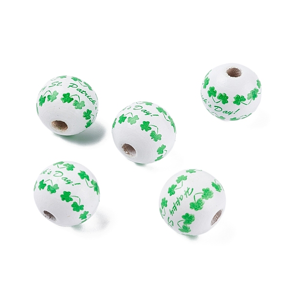 PandaHall Saint Patrick's Day Theme Spray Painted Natural Wood Beads, with Clover & Word Pattern, Green, 15.5~16mm, Hole: 4mm Wood Round...
PandaHall Saint Patrick's Day Theme Spray Painted Natural Wood Beads, with Clover & Word Pattern, Green, 15.5~16mm, Hole: 4mm Wood Round...