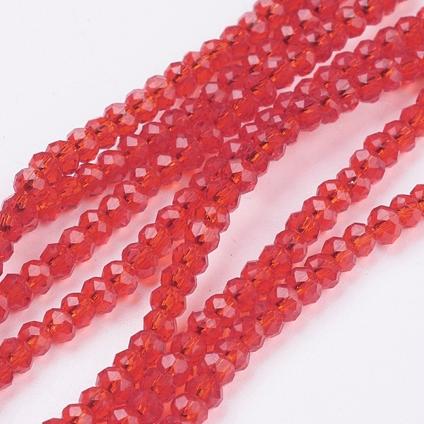 PandaHall Transparent Glass Beads Strands, Faceted, Rondelle, Red, 3x2mm, Hole: 0.5mm, about 145~150pcs/strand, 34~35cm Glass Rondelle Red
PandaHall Transparent Glass Beads Strands, Faceted, Rondelle, Red, 3x2mm, Hole: 0.5mm, about 145~150pcs/strand, 34~35cm Glass Rondelle Red