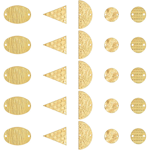 PandaHall BENECREAT 50Pcs 5 Style Textured Brass Flat Round Links, Circle/Semicircle/Oval/Triangle Pendants Links Connectors for Jewelry...
PandaHall BENECREAT 50Pcs 5 Style Textured Brass Flat Round Links, Circle/Semicircle/Oval/Triangle Pendants Links Connectors for Jewelry...