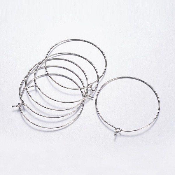 PandaHall Brass Wine Glass Charm Rings Hoop Earrings, Platinum Color, Nickel Free, 20 Gauge, 35x0.8mm Brass
PandaHall Brass Wine Glass Charm Rings Hoop Earrings, Platinum Color, Nickel Free, 20 Gauge, 35x0.8mm Brass