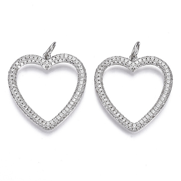PandaHall Brass Micro Pave Cubic Zirconia Pendants, with Jump Ring, Heart, Nickel Free, Real Platinum Plated, Clear, 31x29x3mm, Hole: 5mm...
PandaHall Brass Micro Pave Cubic Zirconia Pendants, with Jump Ring, Heart, Nickel Free, Real Platinum Plated, Clear, 31x29x3mm, Hole: 5mm...