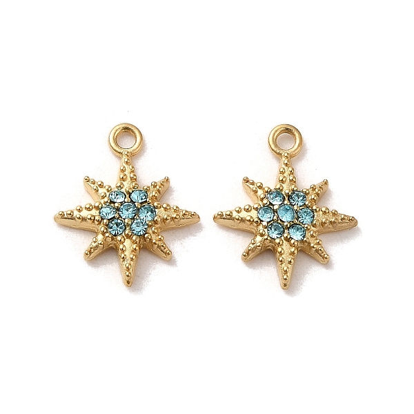 PandaHall 304 Stainless Steel Rhinestone Charms, Real 14K Gold Plated, Star Charm, Aquamarine, 11.5x9.5x2mm, Hole: 1mm Stainless..., Cyan
PandaHall 304 Stainless Steel Rhinestone Charms, Real 14K Gold Plated, Star Charm, Aquamarine, 11.5x9.5x2mm, Hole: 1mm Stainless..., Cyan