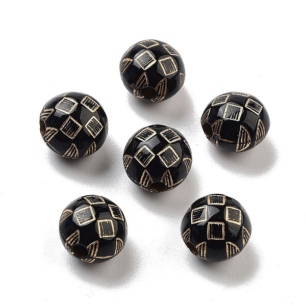 PandaHall Plating Acrylic Beads, Golden Metal Enlaced, Round, Black, 10x9mm, Hole: 2mm, 925pcs/500g Acrylic Round Black
PandaHall Plating Acrylic Beads, Golden Metal Enlaced, Round, Black, 10x9mm, Hole: 2mm, 925pcs/500g Acrylic Round Black