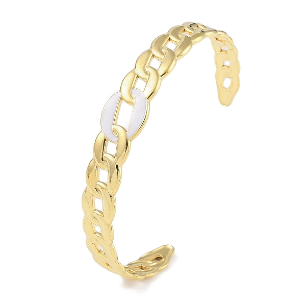 PandaHall 304 Stainless Steel White Enamel Twisted Chain Open Cuff Bangles for Women, Real 18K Gold Plated, Inner Diameter: 2-1/2 inch...
PandaHall 304 Stainless Steel White Enamel Twisted Chain Open Cuff Bangles for Women, Real 18K Gold Plated, Inner Diameter: 2-1/2 inch...