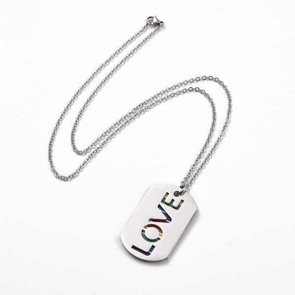 PandaHall Pride Style 201 Stainless Steel Pendant Necklaces, with Enamel and Iron Cable Chains, Oval with Love, Colorful, Stainless Steel...
PandaHall Pride Style 201 Stainless Steel Pendant Necklaces, with Enamel and Iron Cable Chains, Oval with Love, Colorful, Stainless Steel...