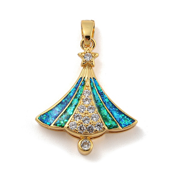 PandaHall Christmas Brass Micro Pave Cubic Zirconia Pendant, with Synthetic Opal, Christmas Tree, Deep Sky Blue, 29x24.5x5.5mm, Hole: 5x3mm...
PandaHall Christmas Brass Micro Pave Cubic Zirconia Pendant, with Synthetic Opal, Christmas Tree, Deep Sky Blue, 29x24.5x5.5mm, Hole: 5x3mm...