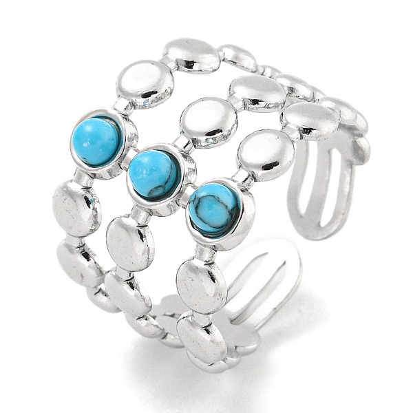 PandaHall 304 Stainless Steel Synthetic Turquoise Cuff Rings, Round Wide Band Open Rings for Women Men, Stainless Steel Color, 15mm, Inner...
PandaHall 304 Stainless Steel Synthetic Turquoise Cuff Rings, Round Wide Band Open Rings for Women Men, Stainless Steel Color, 15mm, Inner...