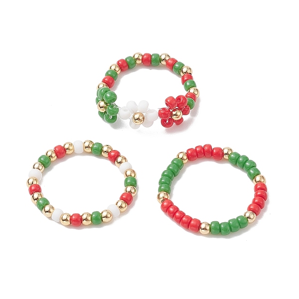 PandaHall 3Pcs 3 Style MIYUKI Round Beaded Stretch Rings Set, Christmas Jewelry, Mixed Color, Inner Diameter: 20mm Glass Flower Multicolor
PandaHall 3Pcs 3 Style MIYUKI Round Beaded Stretch Rings Set, Christmas Jewelry, Mixed Color, Inner Diameter: 20mm Glass Flower Multicolor