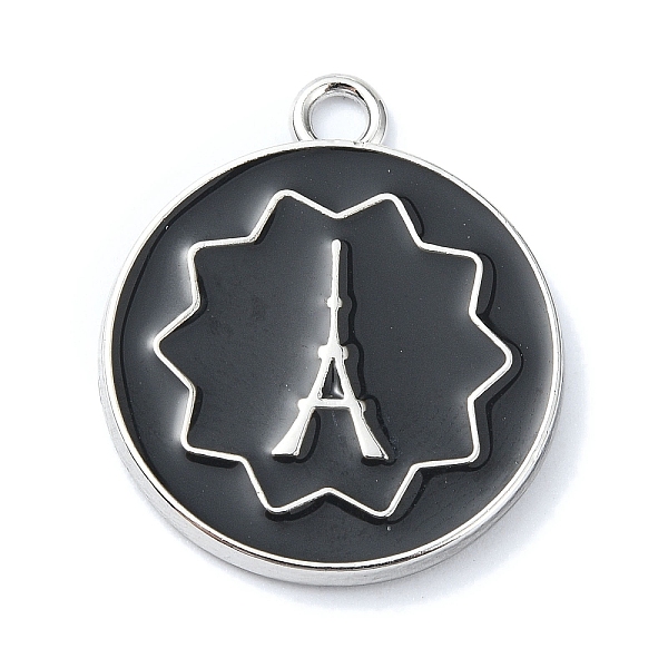 PandaHall Rack Plating Alloy Enamel Pendants, Platinum, Flat Round Charm, Eiffel Tower, 23x20x2mm, Hole: 2mm Alloy+Enamel Eiffel Tower Black
PandaHall Rack Plating Alloy Enamel Pendants, Platinum, Flat Round Charm, Eiffel Tower, 23x20x2mm, Hole: 2mm Alloy+Enamel Eiffel Tower Black