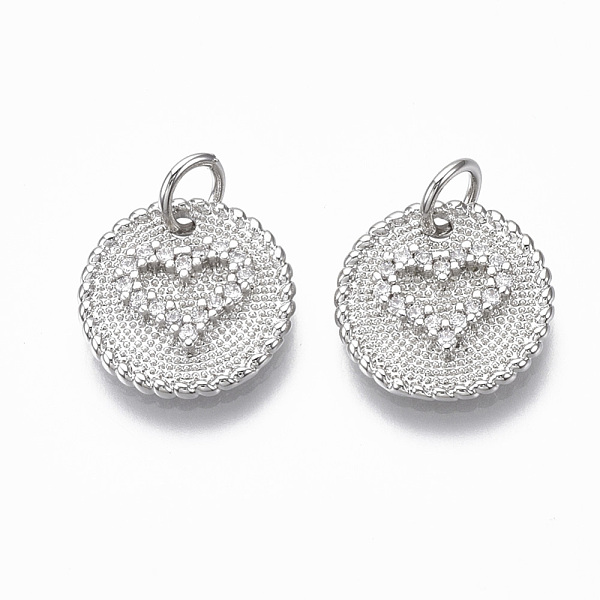 PandaHall Brass Micro Pave Clear Cubic Zirconia Charms, Flat Round with Heart and Jump Ring, Nickel Free, Real Platinum Plated, Real...
PandaHall Brass Micro Pave Clear Cubic Zirconia Charms, Flat Round with Heart and Jump Ring, Nickel Free, Real Platinum Plated, Real...