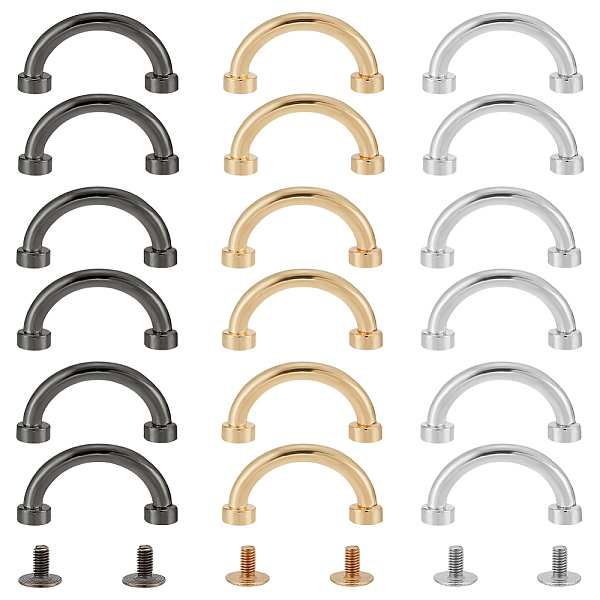 PandaHall WADORN 18 Sets 3 Colors Alloy Bag Suspension Clasps, Metal Arch Bridge Hardware, with Screws, Mixed Color, 1.7x3.85x0.8cm, Hole...
PandaHall WADORN 18 Sets 3 Colors Alloy Bag Suspension Clasps, Metal Arch Bridge Hardware, with Screws, Mixed Color, 1.7x3.85x0.8cm, Hole...