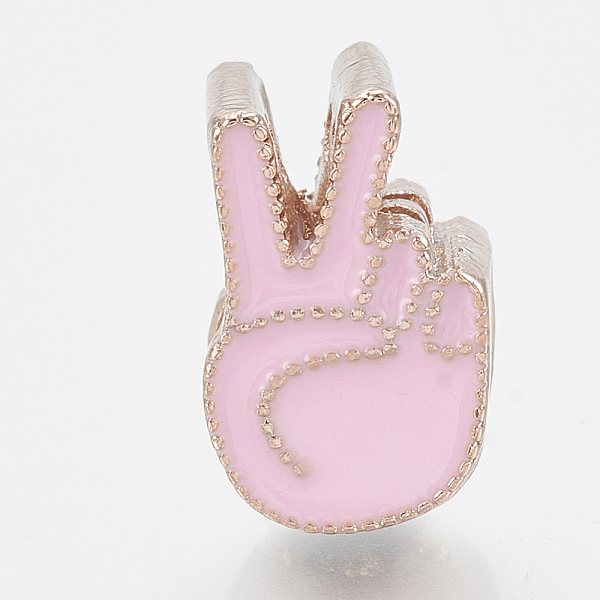PandaHall Alloy Enamel ASL European Beads, Large Hole Beads, Gesture for Victory, Rose Gold, Pink, 12.5x8x8mm, Hole: 5mm Alloy+Enamel Palm...
PandaHall Alloy Enamel ASL European Beads, Large Hole Beads, Gesture for Victory, Rose Gold, Pink, 12.5x8x8mm, Hole: 5mm Alloy+Enamel Palm...