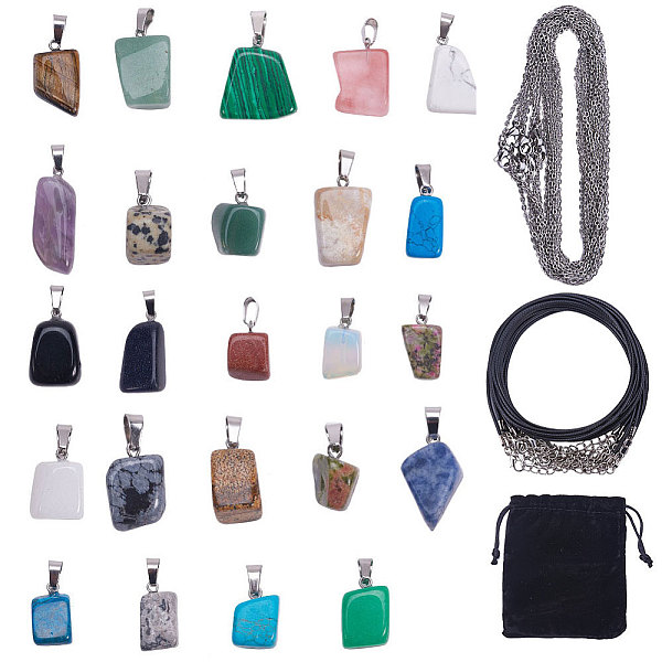 PandaHall SUNNYCLUE DIY Necklace Making, with Natural & Synthetic Mixed Stone Pendants, Waxed Cotton Cord Necklace Makings and 304 Stainless...
PandaHall SUNNYCLUE DIY Necklace Making, with Natural & Synthetic Mixed Stone Pendants, Waxed Cotton Cord Necklace Makings and 304 Stainless...