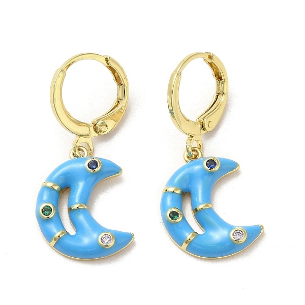 PandaHall Crescent Moon Real 18K Gold Plated Brass Dangle Leverback Earrings, with Enamel and Cubic Zirconia, Deep Sky Blue, 29.5x13mm Cubic...
PandaHall Crescent Moon Real 18K Gold Plated Brass Dangle Leverback Earrings, with Enamel and Cubic Zirconia, Deep Sky Blue, 29.5x13mm Cubic...