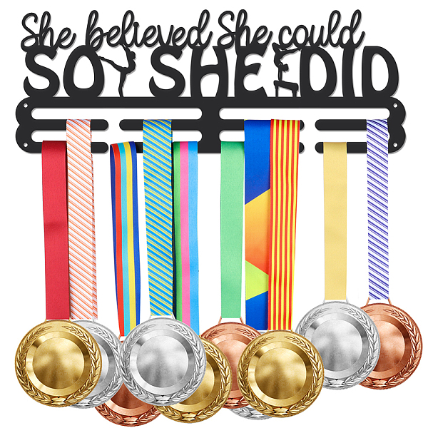 PandaHall Sports Theme Iron Medal Hanger Holder Display Wall Rack, with Screws, Word She Believed She Could So She Did, Gymnastics Pattern...
PandaHall Sports Theme Iron Medal Hanger Holder Display Wall Rack, with Screws, Word She Believed She Could So She Did, Gymnastics Pattern...