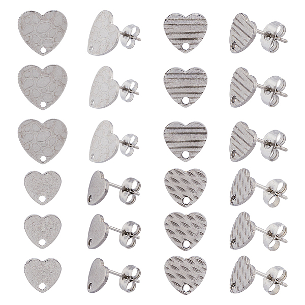 PandaHall DICOSMETIC 40Pcs 4 Style 304 Stainless Steel Heart Stud Earring Findings, with Ear Nuts and Hole, Stainless Steel Color, 12x9~13mm...
PandaHall DICOSMETIC 40Pcs 4 Style 304 Stainless Steel Heart Stud Earring Findings, with Ear Nuts and Hole, Stainless Steel Color, 12x9~13mm...