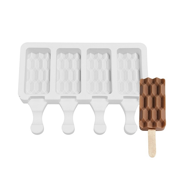 PandaHall Food Grade DIY Rectangle Ice-cream Silicone Molds, Ice Pop Molds, for Making Ice Cream, 4 Cavities, White, 129x180x23mm, Inner...
PandaHall Food Grade DIY Rectangle Ice-cream Silicone Molds, Ice Pop Molds, for Making Ice Cream, 4 Cavities, White, 129x180x23mm, Inner...