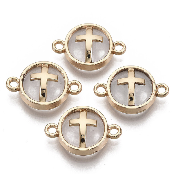 PandaHall Glass Links connectors, with Light Gold Plated Alloy Findings, Flat Round with Cross, Clear, 13.5x19.5x5.5mm, Hole: 1.6mm...
PandaHall Glass Links connectors, with Light Gold Plated Alloy Findings, Flat Round with Cross, Clear, 13.5x19.5x5.5mm, Hole: 1.6mm...
