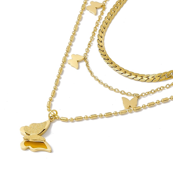 PandaHall Ion Plating(IP) 304 Stainless Steel Butterfly Charms Triple Layered Necklace for Women, Golden, 15.63 inch(39.7cm) 304 Stainless...
PandaHall Ion Plating(IP) 304 Stainless Steel Butterfly Charms Triple Layered Necklace for Women, Golden, 15.63 inch(39.7cm) 304 Stainless...
