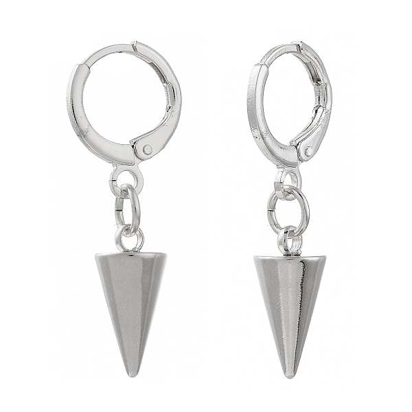 PandaHall Brass Huggie Hoop Earring, with Spike/Cone 304 Stainless Steel Pendants, Stainless Steel Color, 29.5mm, Pin: 0.8mm 304 Stainless...
PandaHall Brass Huggie Hoop Earring, with Spike/Cone 304 Stainless Steel Pendants, Stainless Steel Color, 29.5mm, Pin: 0.8mm 304 Stainless...