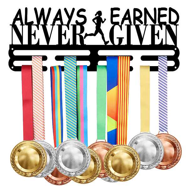 PandaHall Fashion Iron Medal Hanger Holder Display Wall Rack, 2 Line, with Screws, Word Always Earned & Never Given, Electrophoresis Black...
PandaHall Fashion Iron Medal Hanger Holder Display Wall Rack, 2 Line, with Screws, Word Always Earned & Never Given, Electrophoresis Black...