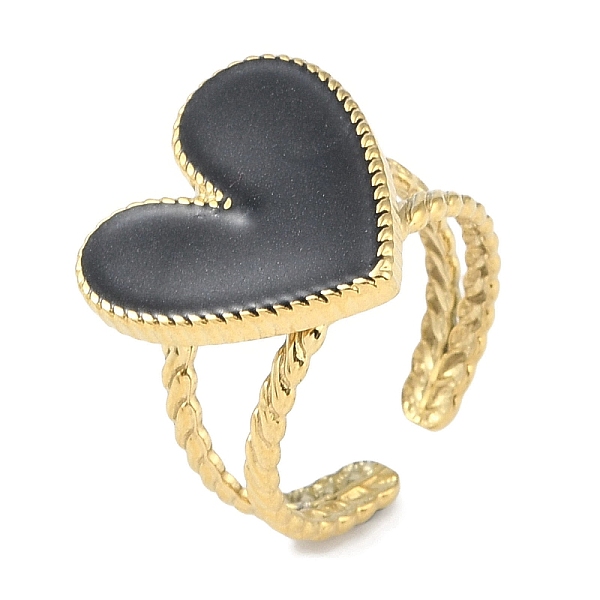 PandaHall Ion Plating(IP) 304 Stainless Steel Enamel Heart Cuff Finger Rings, Open Rings for Women, Real 18K Gold Plated, Adjustable 304..., Black
PandaHall Ion Plating(IP) 304 Stainless Steel Enamel Heart Cuff Finger Rings, Open Rings for Women, Real 18K Gold Plated, Adjustable 304..., Black
