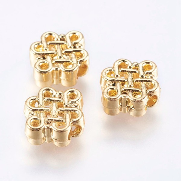 PandaHall Alloy Beads, Real 18K Gold Plated, Chinese Knot, Golden, 9.5x11.5x4mm, Hole: 2.5mm Alloy Others
PandaHall Alloy Beads, Real 18K Gold Plated, Chinese Knot, Golden, 9.5x11.5x4mm, Hole: 2.5mm Alloy Others