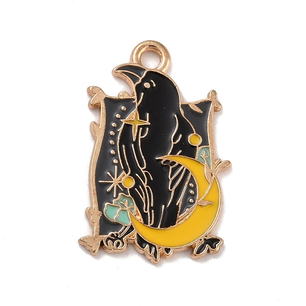 PandaHall Alloy Enamel Pendants, Crow with Moon, Light Gold, 26x18x1mm, Hole: 2mm Alloy+Enamel Others Yellow
PandaHall Alloy Enamel Pendants, Crow with Moon, Light Gold, 26x18x1mm, Hole: 2mm Alloy+Enamel Others Yellow