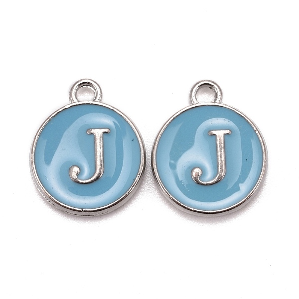 PandaHall Platinum Plated Alloy Enamel Charms, Cadmium Free & Lead Free, Enamelled Sequins, Flat Round with Letter, Letter.J, 14x12x2mm...
PandaHall Platinum Plated Alloy Enamel Charms, Cadmium Free & Lead Free, Enamelled Sequins, Flat Round with Letter, Letter.J, 14x12x2mm...