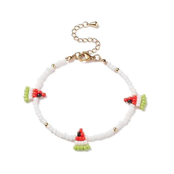 PandaHall Glass Seed Braided Watermelon Charms Bracelet for Women, Green Yellow, 7-5/8 inch(19.5cm), Pendants: 14x11x3mm Glass White
PandaHall Glass Seed Braided Watermelon Charms Bracelet for Women, Green Yellow, 7-5/8 inch(19.5cm), Pendants: 14x11x3mm Glass White