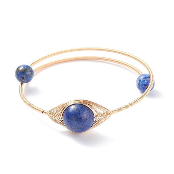 PandaHall Natural Lapis Lazuli(Dyed) Round Beaded Bangle, Adjustable Copper Wire Torque Bangle for Women, Golden, Inner Diameter: 2 inch...
PandaHall Natural Lapis Lazuli(Dyed) Round Beaded Bangle, Adjustable Copper Wire Torque Bangle for Women, Golden, Inner Diameter: 2 inch...