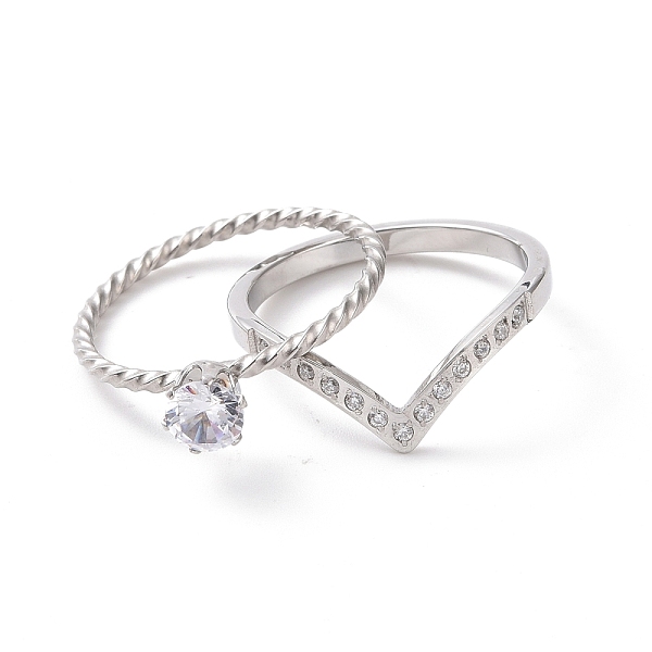 PandaHall 2Pcs 2 Style Clear Cubic Zirconia Couple Rings Set, 304 Stainless Steel Crown Rings for Bestfriends Lovers, Stainless Steel Color...
PandaHall 2Pcs 2 Style Clear Cubic Zirconia Couple Rings Set, 304 Stainless Steel Crown Rings for Bestfriends Lovers, Stainless Steel Color...