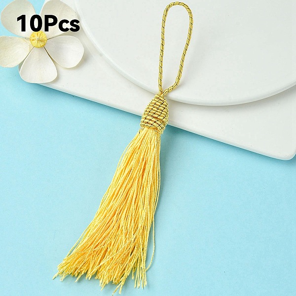 PandaHall Polyester Tassel Big Pendant Decorations, Gold, 145~175x10.5~12mm Polyester Gold
PandaHall Polyester Tassel Big Pendant Decorations, Gold, 145~175x10.5~12mm Polyester Gold