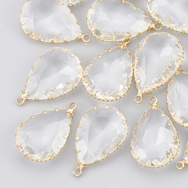 PandaHall Brass Glass Pendants, Faceted, teardrop, Clear, Real 18K Gold Plated, 29.5x18.5x7mm, Hole: 2mm Brass+Glass Teardrop Clear
PandaHall Brass Glass Pendants, Faceted, teardrop, Clear, Real 18K Gold Plated, 29.5x18.5x7mm, Hole: 2mm Brass+Glass Teardrop Clear