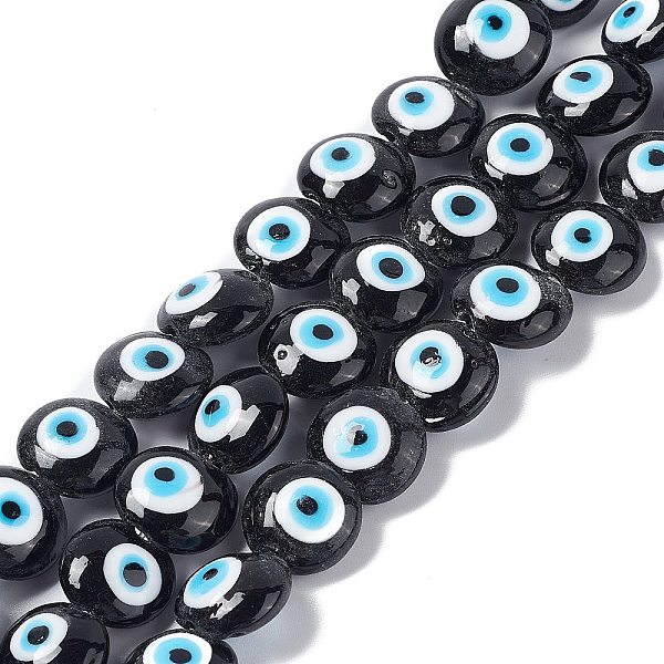 PandaHall Handmade Evil Eye Lampwork Beads Strands, Flat Round, Black, 14~15.5x8mm, Hole: 1~1.4mm, about 14pcs/strand, 12.60 inch(32cm)...
PandaHall Handmade Evil Eye Lampwork Beads Strands, Flat Round, Black, 14~15.5x8mm, Hole: 1~1.4mm, about 14pcs/strand, 12.60 inch(32cm)...
