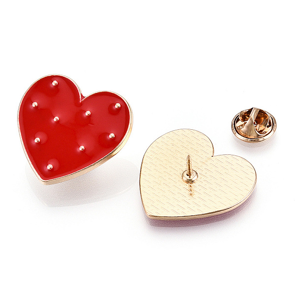 PandaHall Alloy Brooches, Enamel Pin, with Brass Butterfly Clutches, Heart, Light Gold, Red, 28x29x2mm, Pin: 1mm Alloy+Enamel Red
PandaHall Alloy Brooches, Enamel Pin, with Brass Butterfly Clutches, Heart, Light Gold, Red, 28x29x2mm, Pin: 1mm Alloy+Enamel Red