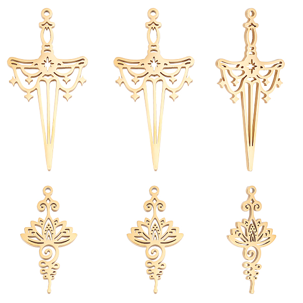 PandaHall Beebeecraft 12Pcs 2 Style Sword Charms 18K Gold Plated Stainless Steel Hollow Lotus Flower Sword Charms for Jewelry Making DIY...
PandaHall Beebeecraft 12Pcs 2 Style Sword Charms 18K Gold Plated Stainless Steel Hollow Lotus Flower Sword Charms for Jewelry Making DIY...
